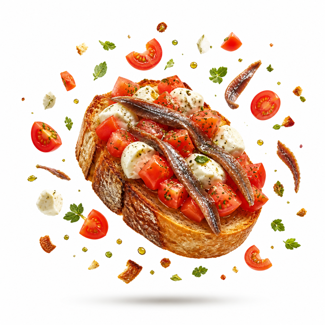 Bruschetta mozzarella e acciughe del Bar Nettuno