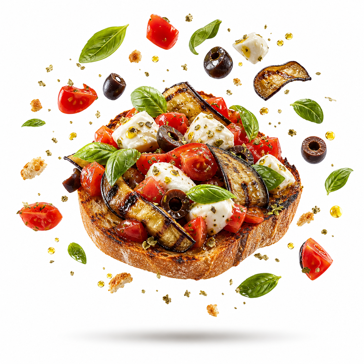 Bruschetta mozzarella, olive e melanzane del Bar Nettuno