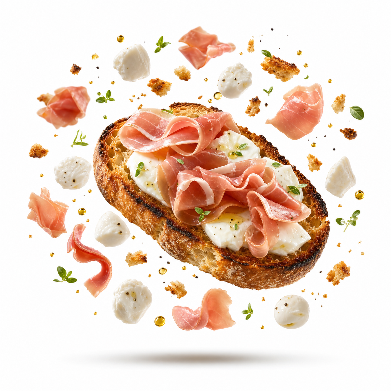 Bruschetta prosciutto e mozzarella del Bar Nettuno