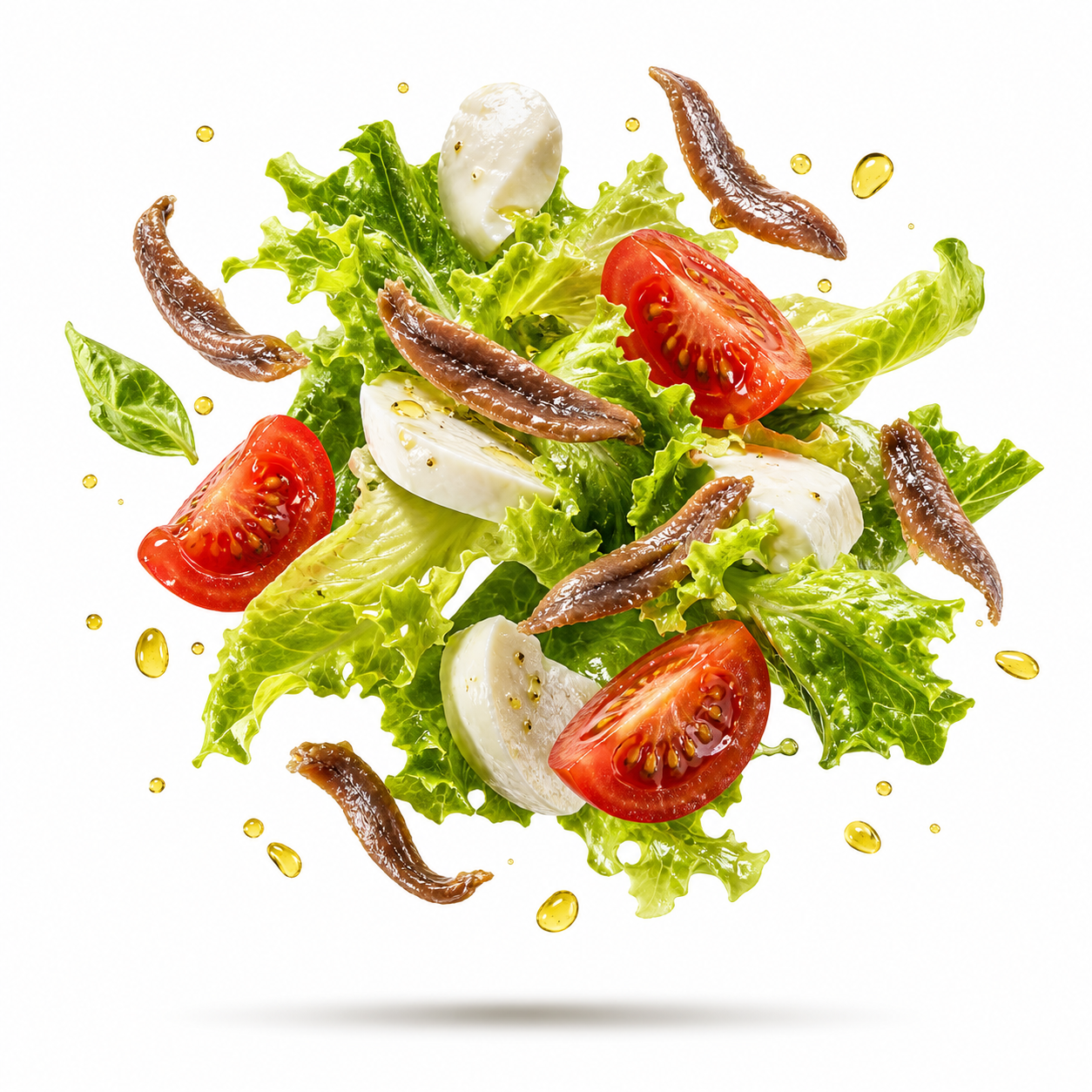 Insalata pomodoro, mozzarella e acciughe del Bar Nettuno