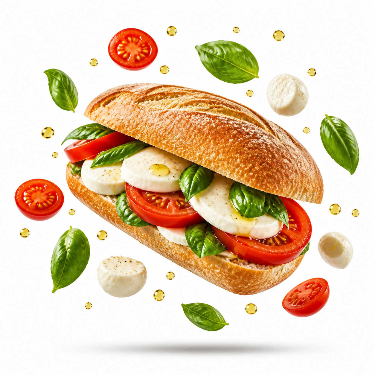 Panino pomodoro, mozzarella e basilico del Bar Nettuno