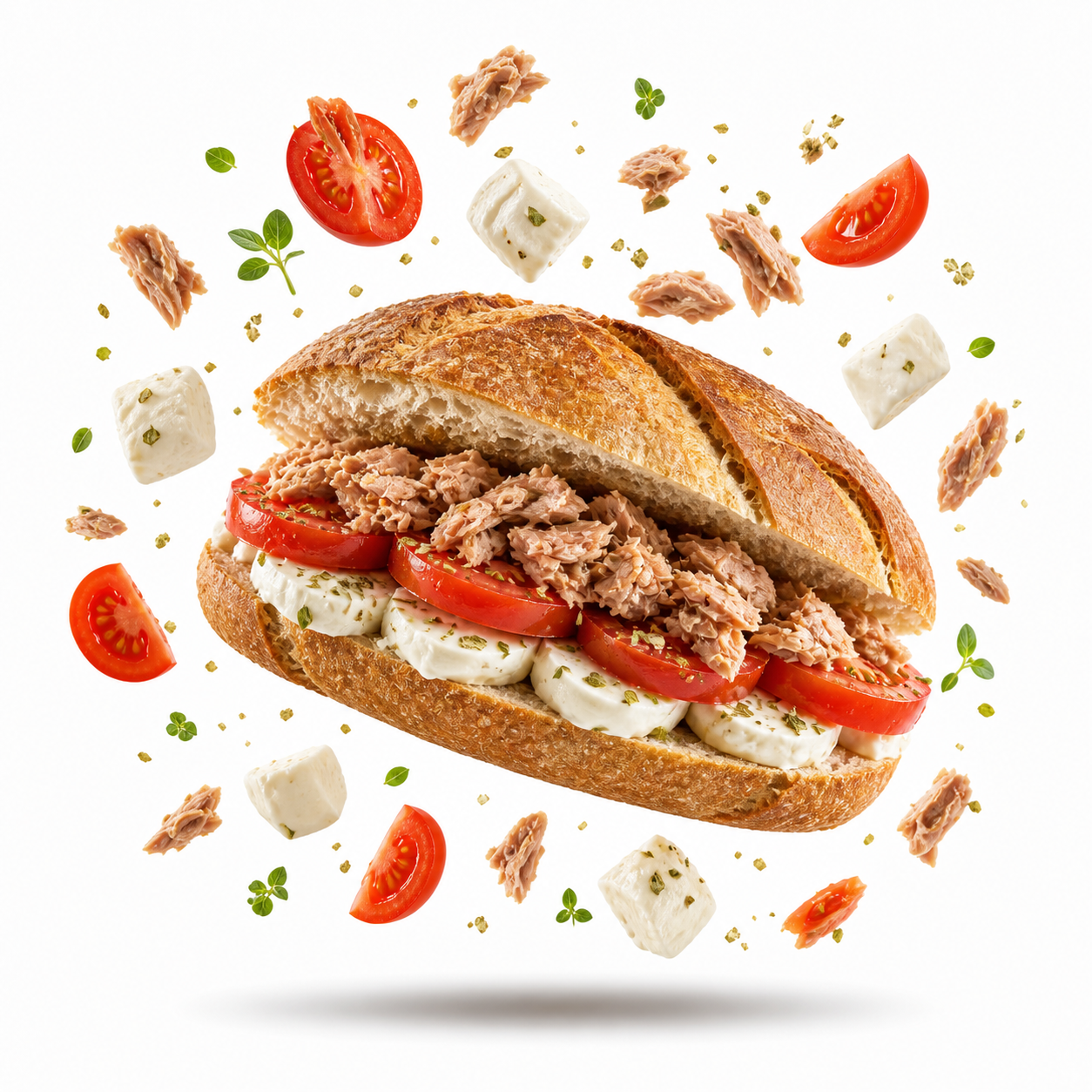 Panino pomodoro, tonno e mozzarella del Bar Nettuno
